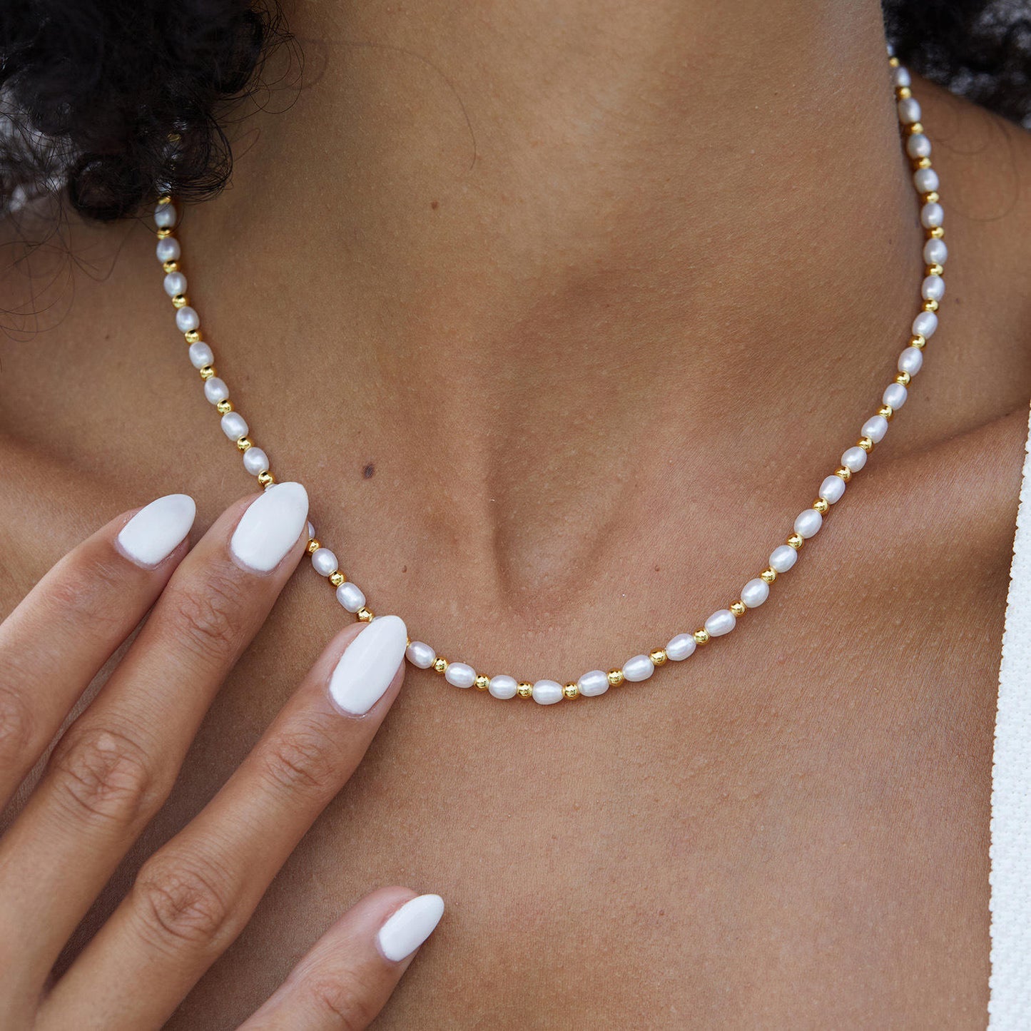 18K Gold-Plated Women's Necklace with Turquoise & Geometric Beads