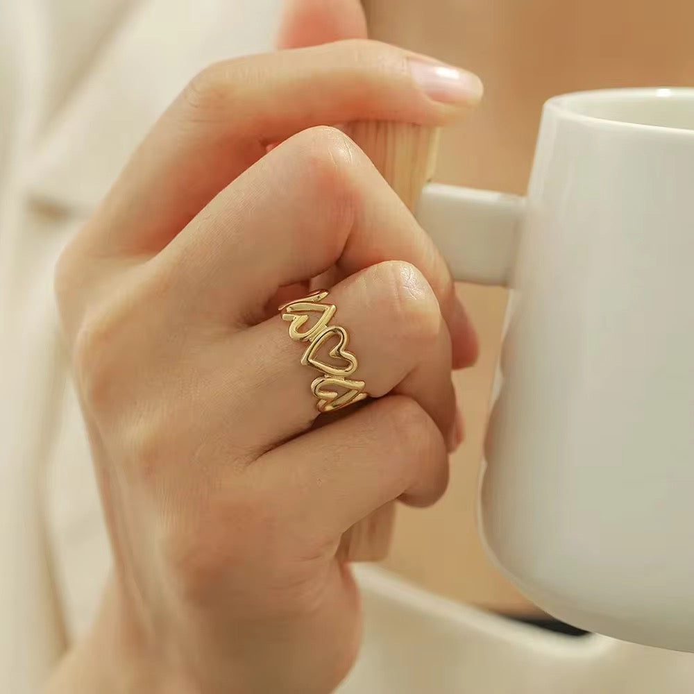 Eternal Sparkle Heart Ring - 18K Gold Plated | Waterproof