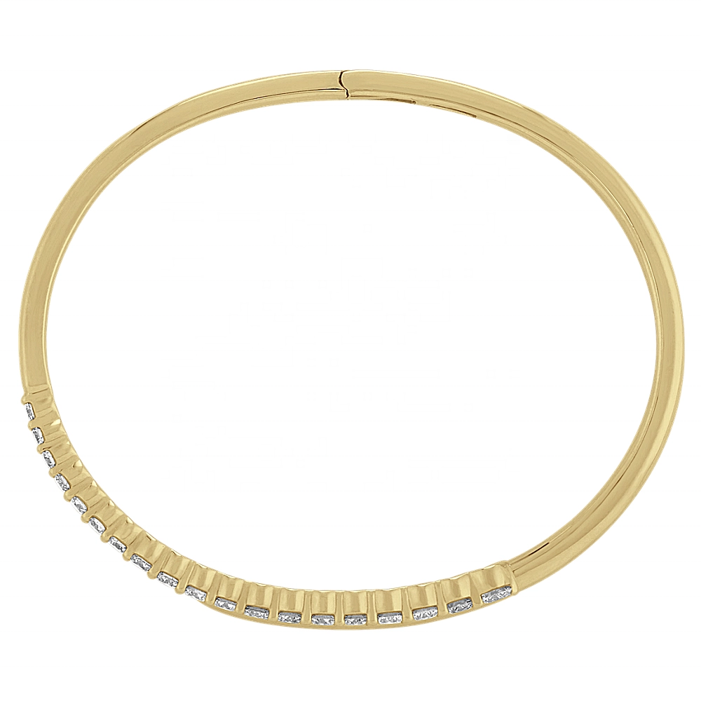 Gold Plated White Zircon Snake Bangle – Adjustable 18K