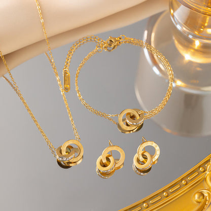 Roman Diamond Jewelry Set – 18K Gold