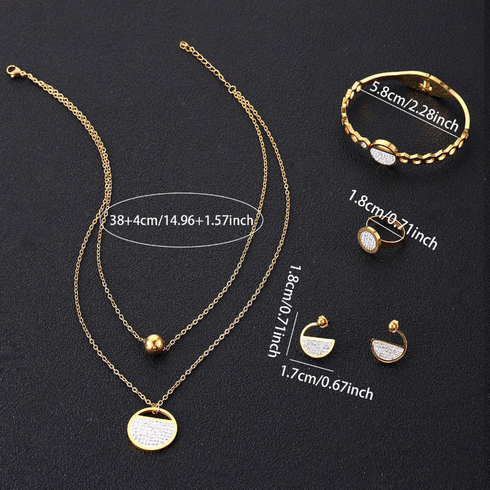 Elegant Gold-Plated Necklace & Earrings Set