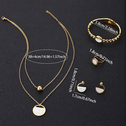 Elegant Gold-Plated Necklace & Earrings Set