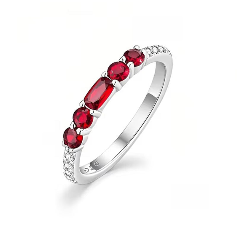 Rose Gold Promise Ring with Pink Zircon – 18K Gold-Plated Elegance