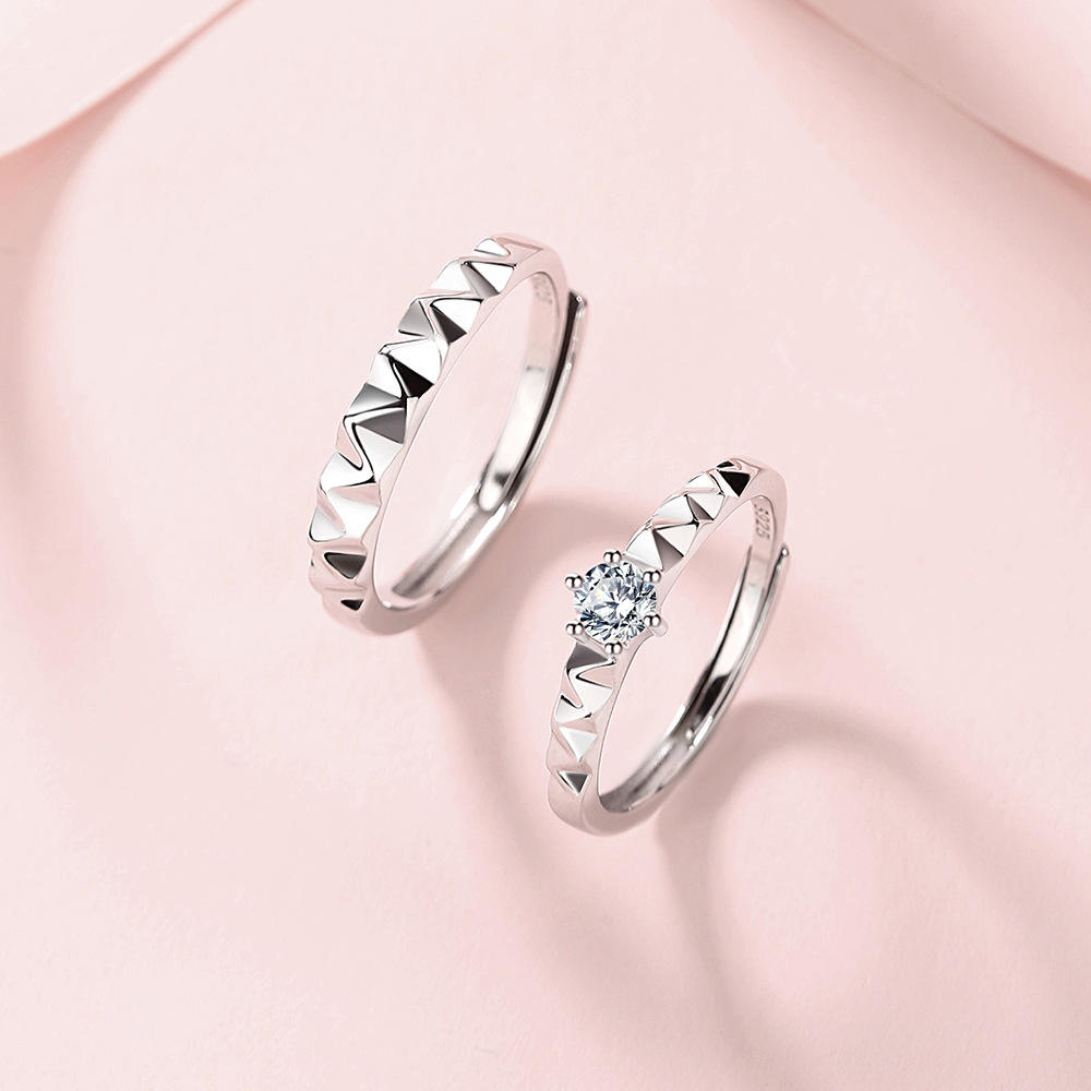 Elegant Resizable Couple Rings – Sterling Silver