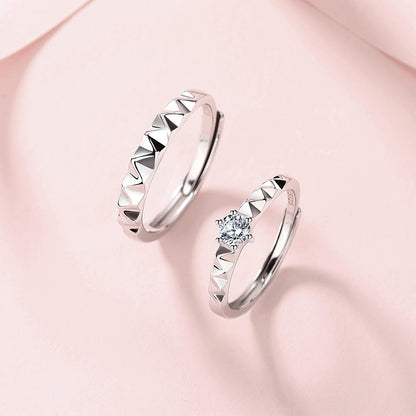 Elegant Resizable Couple Rings – Sterling Silver