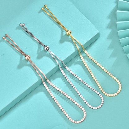 8K Gold Plated Sterling Silver Tennis Bracelet for Women