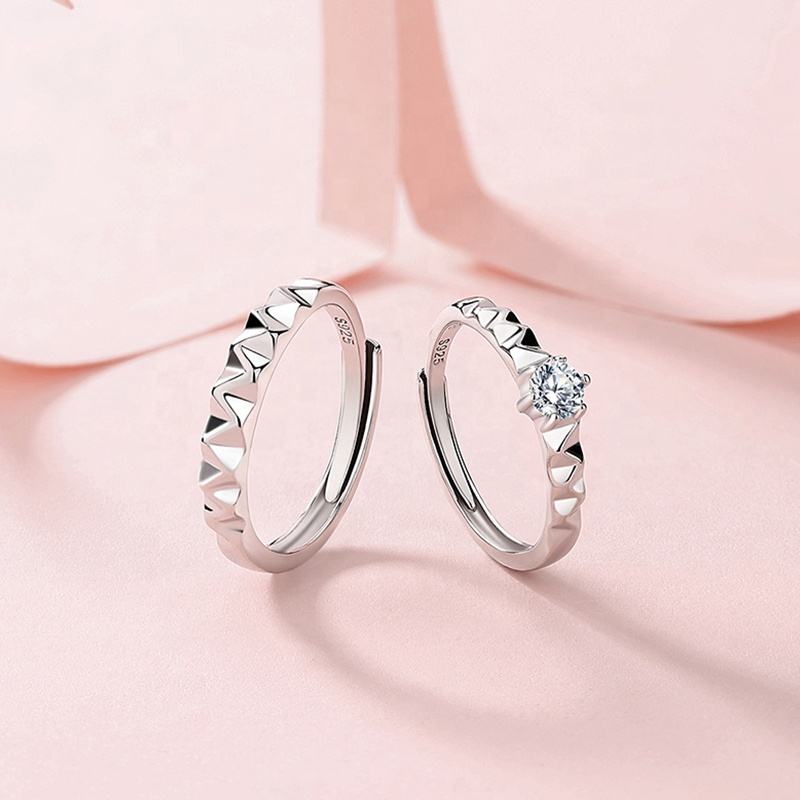 Elegant Resizable Couple Rings – Sterling Silver