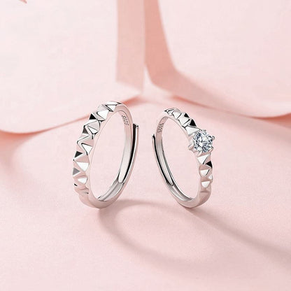 Elegant Resizable Couple Rings – Sterling Silver
