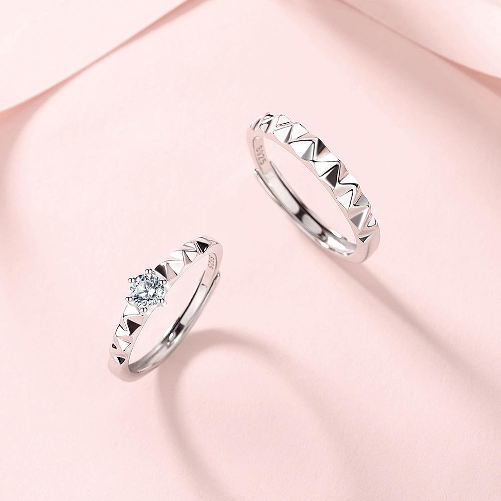 Elegant Resizable Couple Rings – Sterling Silver