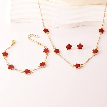 Elegant Gold Flower Jewelry Set