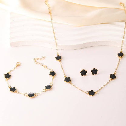 Elegant Gold Flower Jewelry Set