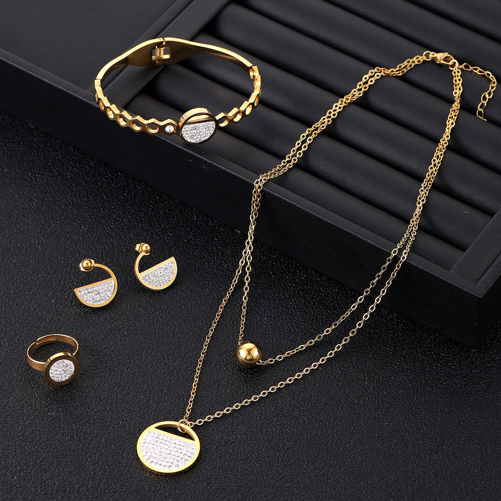 Elegant Gold-Plated Necklace & Earrings Set