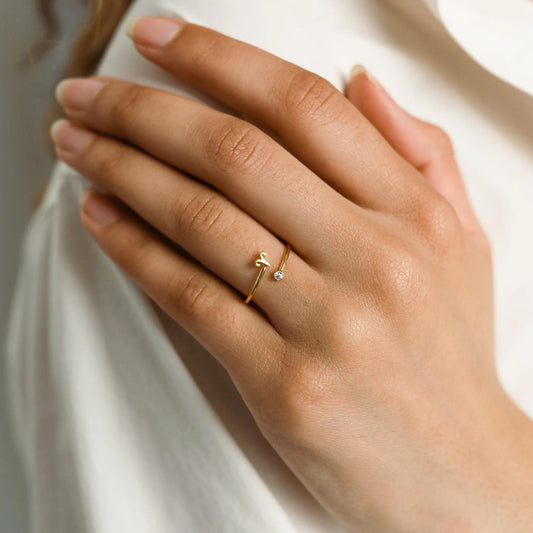 Gold Plated Zodiac Adjustable Rings – 12 Signs for Women