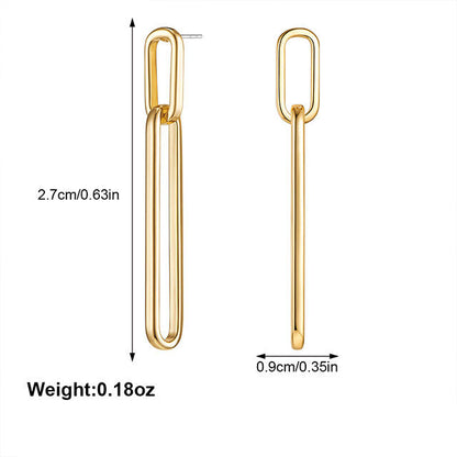 18K Gold-Plated Geometric Drop Earrings