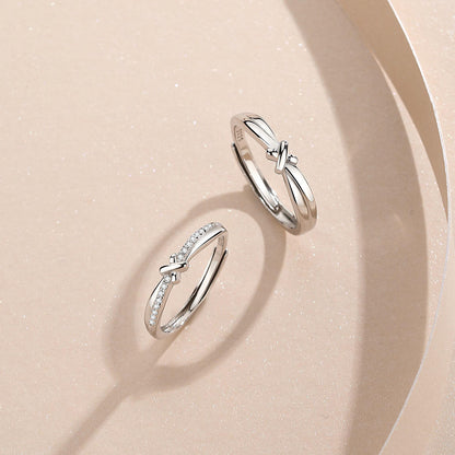 Adjustable Silver Couple Rings - Elegant & Simple Design for Men & Women