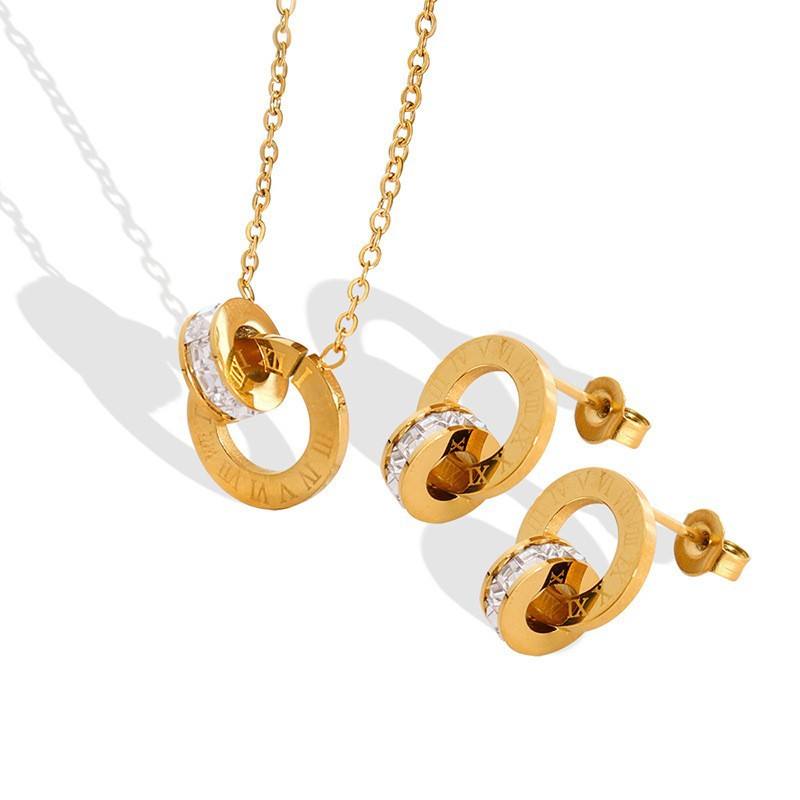 Roman Diamond Jewelry Set – 18K Gold
