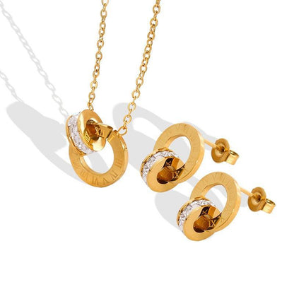 Roman Diamond Jewelry Set – 18K Gold