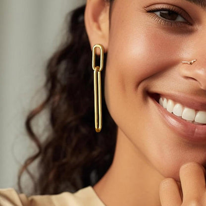 18K Gold-Plated Geometric Drop Earrings