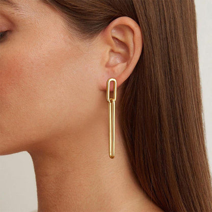 18K Gold-Plated Geometric Drop Earrings